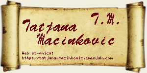 Tatjana Mačinković vizit kartica